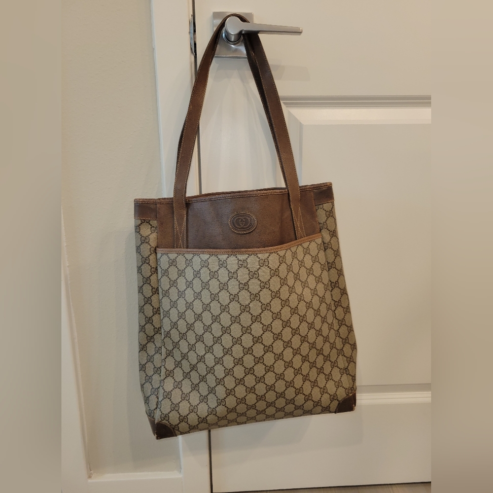 GUCCI Vintage Monogram GG Tote Coated Canvas - Project Piece
